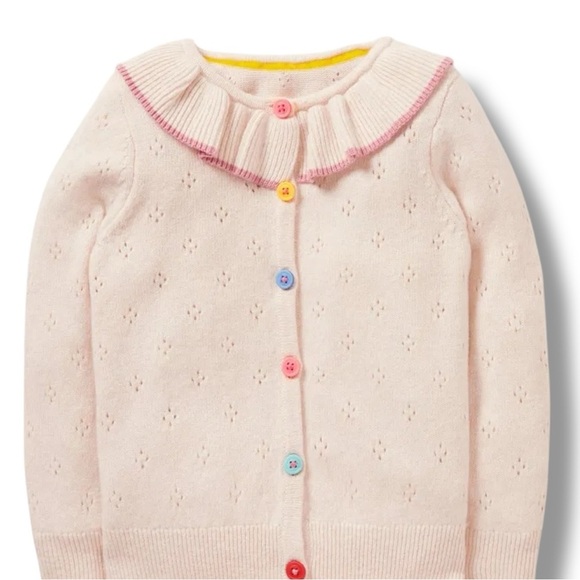 Mini BodenCollared Pointelle Cardigan (9-10 yrs)
